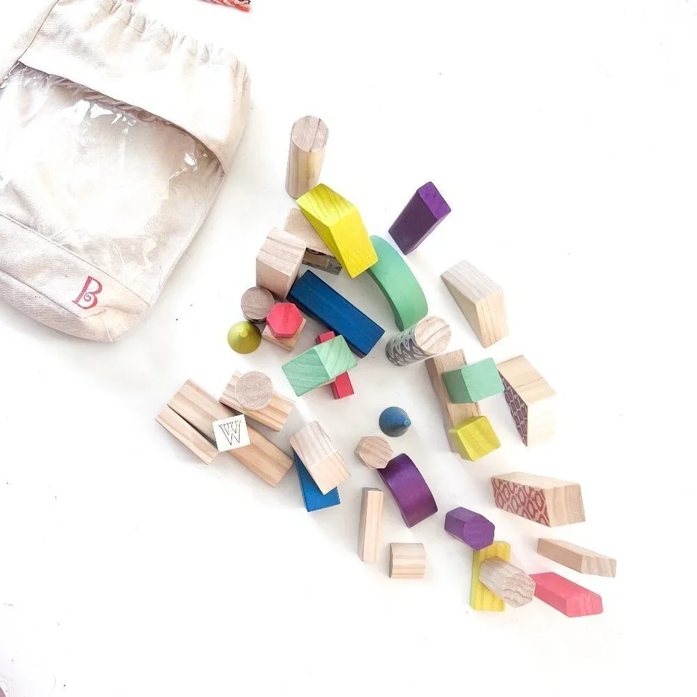 B.Toys Wood U Build it Wooden Blocks in a Bag
